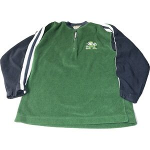 Vintage Fleece Quarter Zip Notre Dame Fighting Irish Men's‎ M Green Blue  NCAA